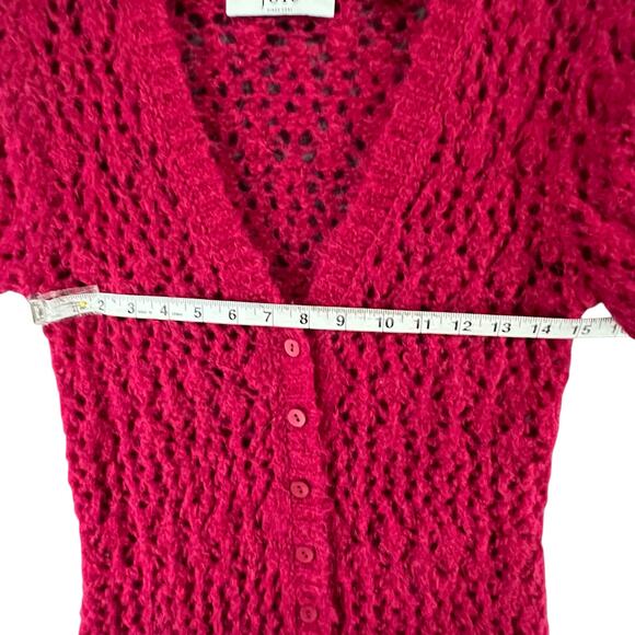 Joie Vara Sweater Womens XS Wool Alpaca Blend Open Knit Cardigan Button Up Soft - Picture 6 of 15